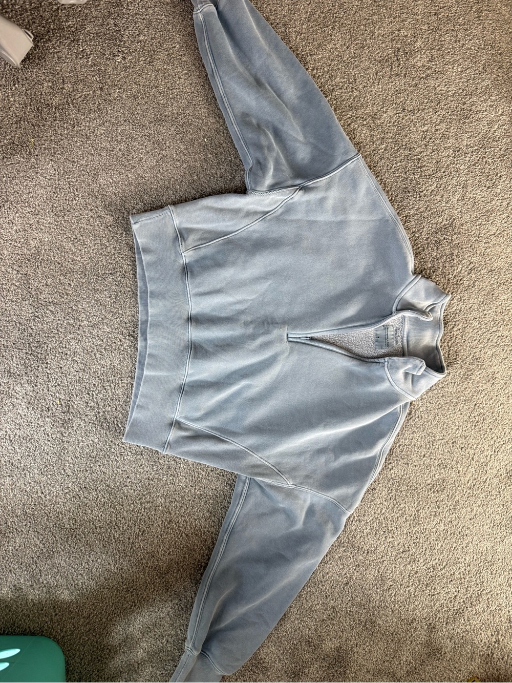 Abercrombie & Fitch Light Blue Quarter-Zip Sweatshirt